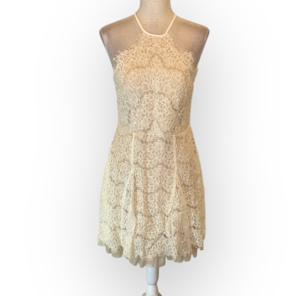 Trixxi lace halter sleeveless mini dress